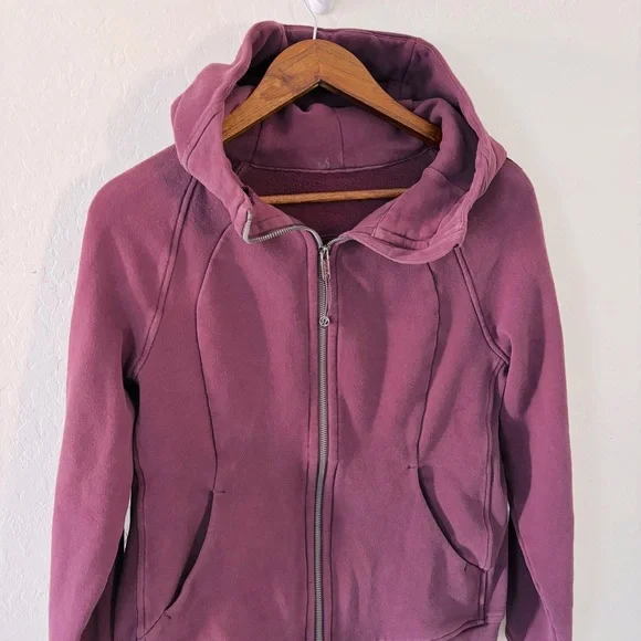 lululemon athletica Maroon Purple Full‎ Zip Scuba Hoodie Jacket 12 - Picture 2 of 9
